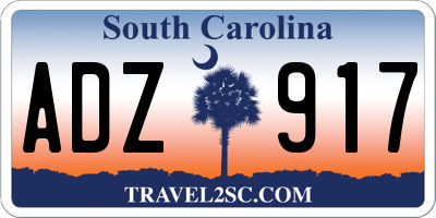 SC license plate ADZ917