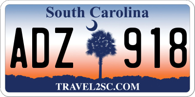 SC license plate ADZ918