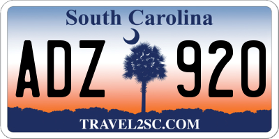 SC license plate ADZ920