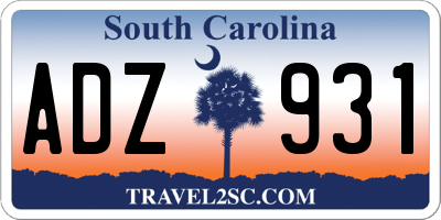 SC license plate ADZ931