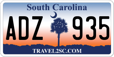 SC license plate ADZ935