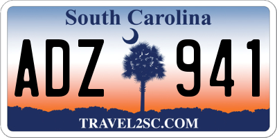 SC license plate ADZ941