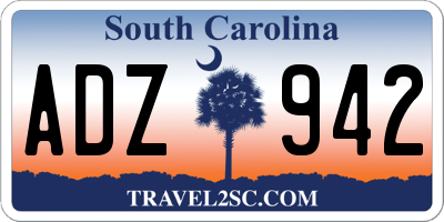 SC license plate ADZ942