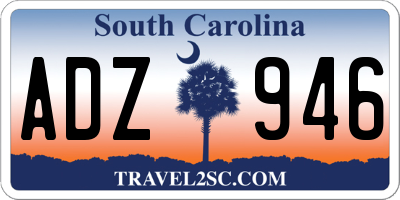 SC license plate ADZ946