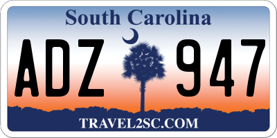 SC license plate ADZ947