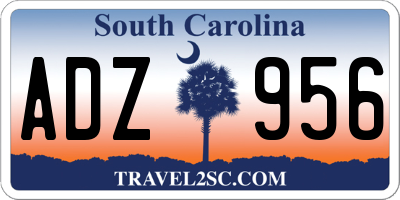 SC license plate ADZ956