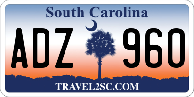SC license plate ADZ960
