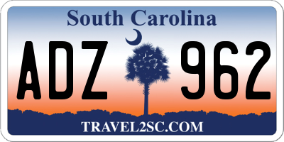 SC license plate ADZ962