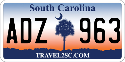 SC license plate ADZ963