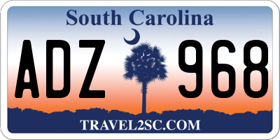 SC license plate ADZ968