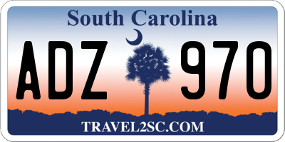 SC license plate ADZ970
