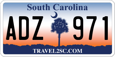 SC license plate ADZ971