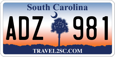 SC license plate ADZ981