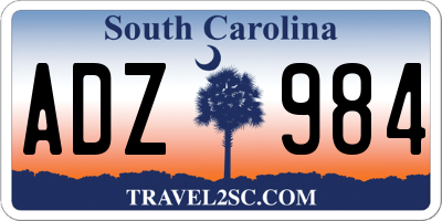 SC license plate ADZ984
