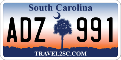 SC license plate ADZ991