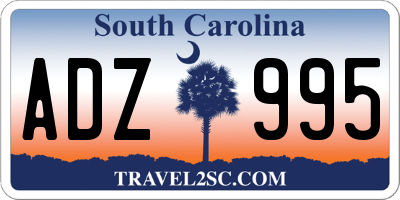SC license plate ADZ995