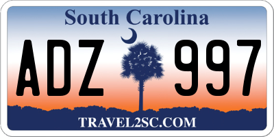 SC license plate ADZ997
