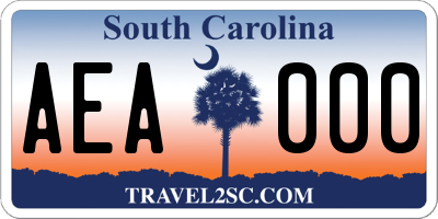 SC license plate AEA000