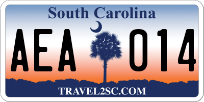 SC license plate AEA014