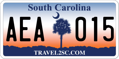 SC license plate AEA015