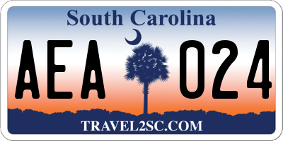 SC license plate AEA024