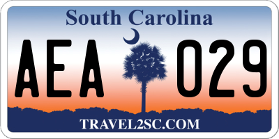 SC license plate AEA029