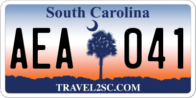 SC license plate AEA041