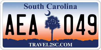 SC license plate AEA049