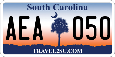 SC license plate AEA050