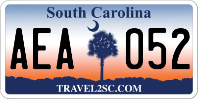 SC license plate AEA052