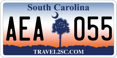 SC license plate AEA055