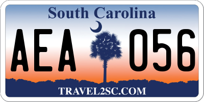 SC license plate AEA056