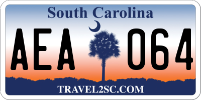 SC license plate AEA064