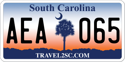 SC license plate AEA065