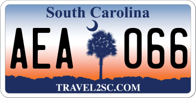 SC license plate AEA066