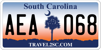 SC license plate AEA068