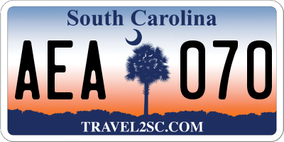 SC license plate AEA070