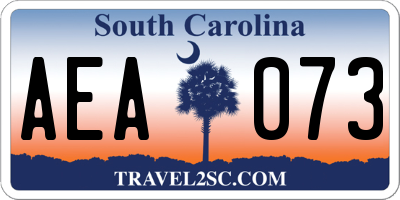 SC license plate AEA073