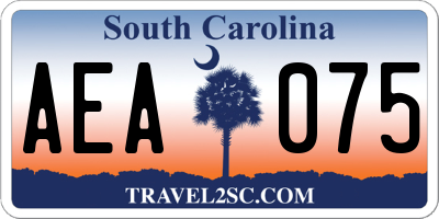 SC license plate AEA075