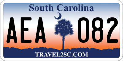 SC license plate AEA082