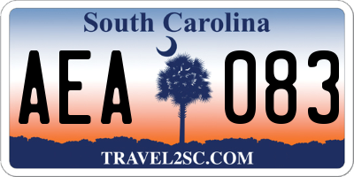 SC license plate AEA083