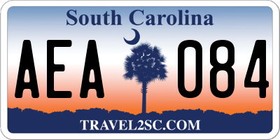 SC license plate AEA084