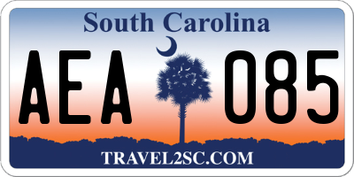SC license plate AEA085