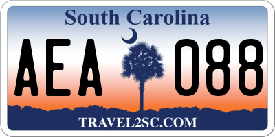 SC license plate AEA088