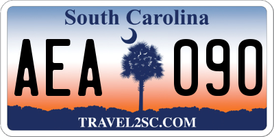 SC license plate AEA090