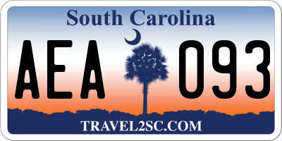 SC license plate AEA093