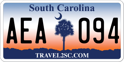 SC license plate AEA094