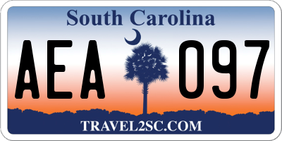 SC license plate AEA097