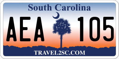 SC license plate AEA105