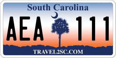 SC license plate AEA111
